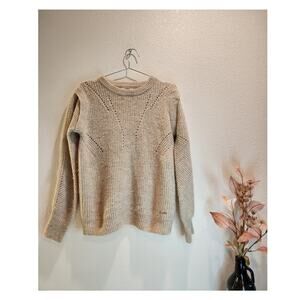 Suncoo Paris Wool Blend‎ Sweater T2 Beige Knit Pullover Cozy Soft French Style